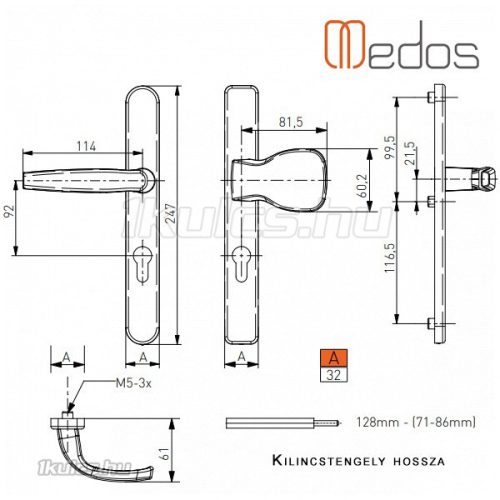 Victory II gombos ajtókilincs 32/92/3 barna