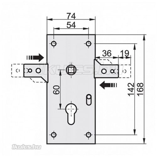 Kowal 105234 kilincsműködtetésű vízszintes kétirányú garázsajtózár