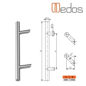 Ajtófogantyú 800/1000/45 (egyoldalas, szerelék nélkül)