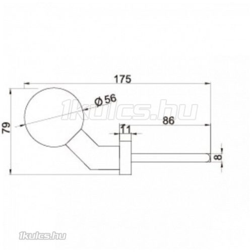 Játszóajtó gomb eltolt ovál. roz. 56mm