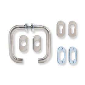   ANBO kilincsgarnitúra cilinderes ovál rozsdamentes szálcsiszolt