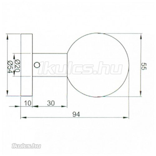 Játszóajtógomb fix kerek 55MM R.M. LK 9166