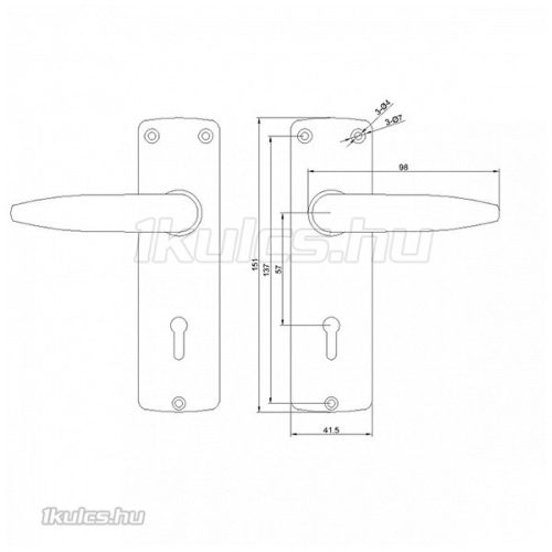GRÁCIA 910 Kilincs garnitúra kulcsos króm