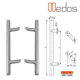Ajtófogantyú 800/1000/45 (kétoldali szerelékkel)