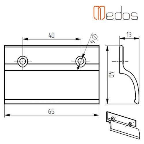 Erkélyajtó fogantyú alu antracit határoló nélkül