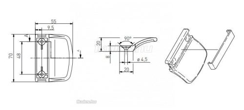 Erkélyajtó fogantyú műa. világosbarna