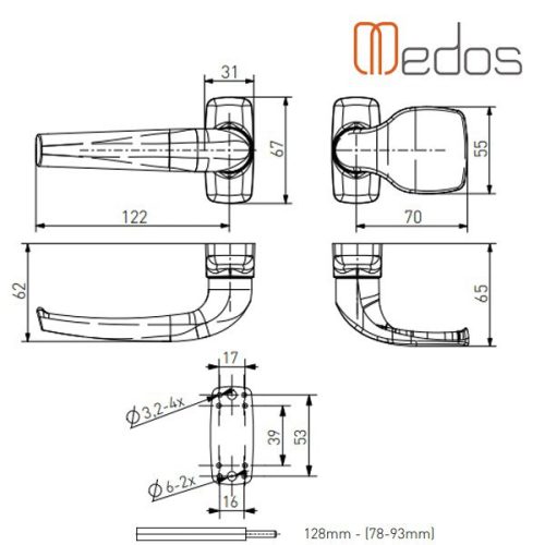 Merkury alu ajtókilincs gombos garnitúra matt fekete