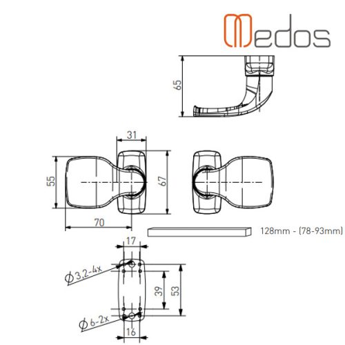 Merkury ajtókilincs FIX gomb-gombos gold