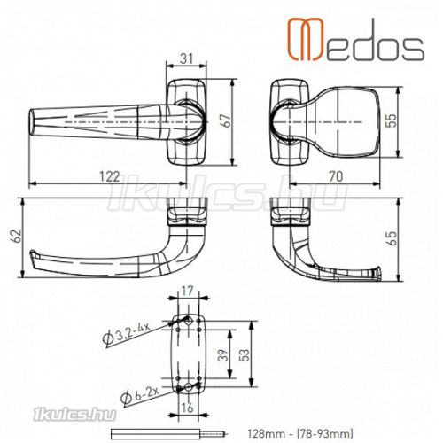 Merkury alu ajtókilincs gombos garnitúra silver