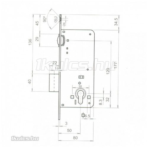 TITÁN 811/50 görgős bevésőzár DM50