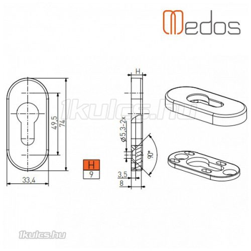 Pluton ajtórozetta GOLD