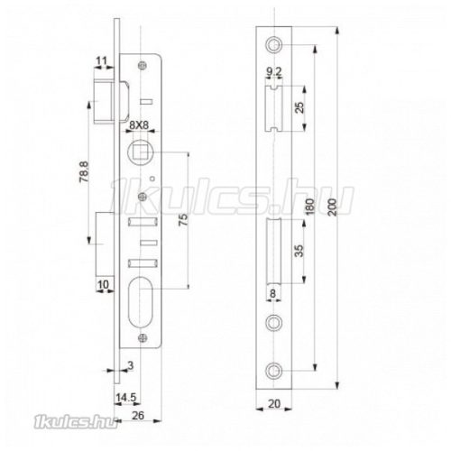 ANBO 1203 portálzár DM15 + ovál. betét 27/27