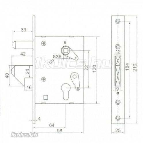 ANBO tolókapuzár 65/72 váltós tájolócsapos