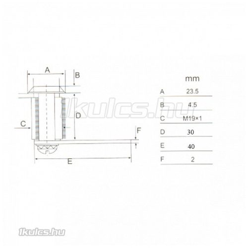 Anbo fémbútor zár 30mm 2K