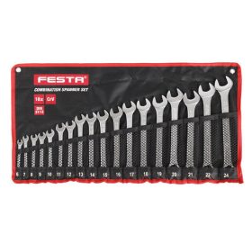   Festa 17533F Csillag-villáskulcs készlet 18 részes 6-24 mm CrV Profi FESTA