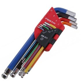   Festa 18500F Imbuszkulcs készlet 9 részes gömbfejű (1,5mm-10 mm) CrV FESTA