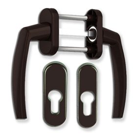 Victory balkon átmenő kilincs rozettával barna