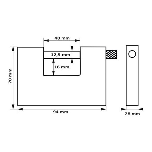 FTH Thor acél U lakat 5K 94 mm