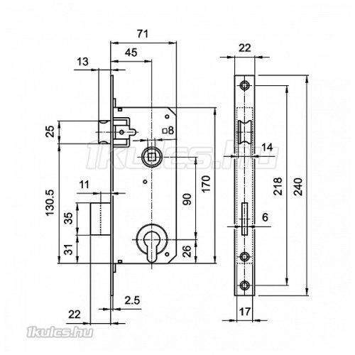 Euro Elzett 3420 cilinderes bevésőzár