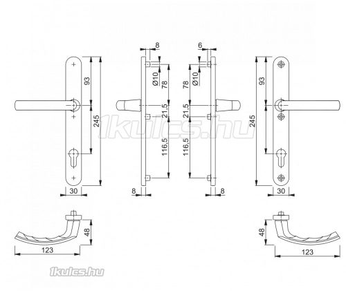 Hoppe Lima ajtókilincs 92/3 F1 ALU