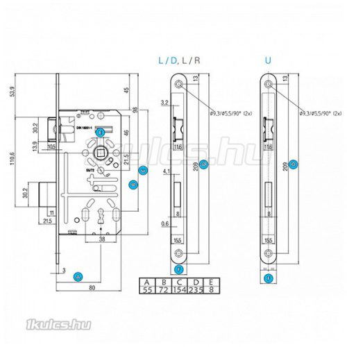 Titan 401 BB 55 DIN zár kulcsos 55/72 HK