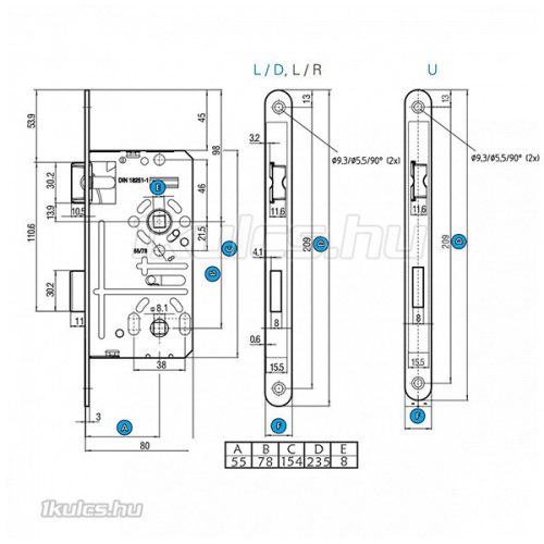 Titan 406 BAD 55 DIN zár toalett 55/78 HK