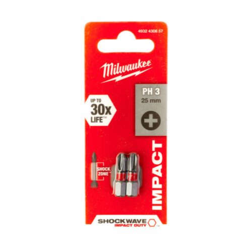 Milwaukee Shockwave bit PH3 25mm (2db)