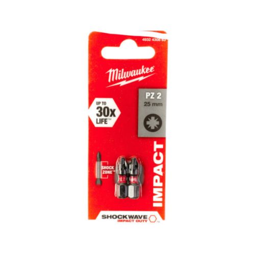 Milwaukee Shockwave bit PZ2 25mm (2db)
