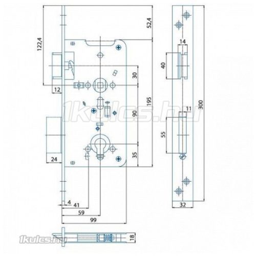 Hobes K131 60/90 cilinderes előajtó bevésőzár