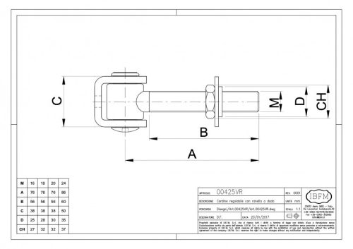 IBFM 425/R/16 Állíth. forgáspont anyával 16 mm