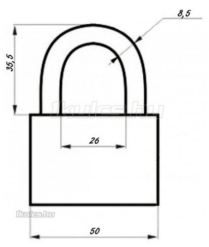 Abus 818/50 fúrt kulcsos lakat 3K