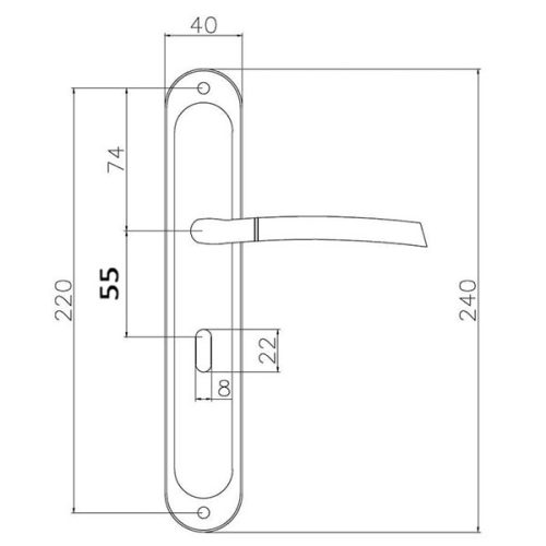 Bussare Fino A-13 hosszúcímes kilincs Chrome-Satin Chrome 55 Kulcsos