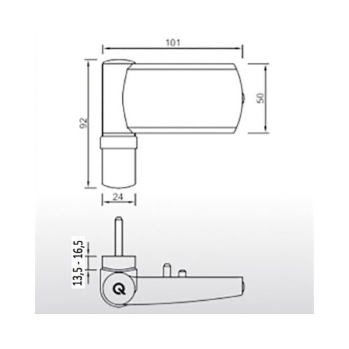 GreenteQ ajtópánt 13,5-16,5 fehér
