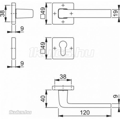 Hoppe Dublin WC rozettás kilincs garnitúra F94