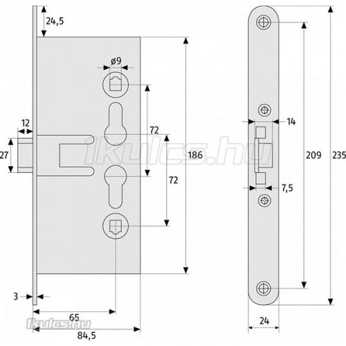 Abus EFS65 tűzgátló ajtó zár