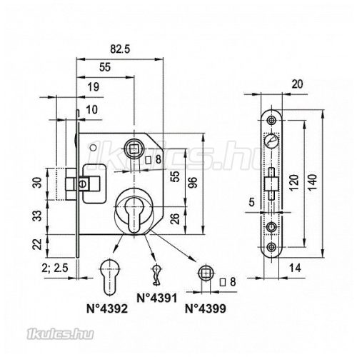 1391 Ikva Lővér kulcsos bevésőzár