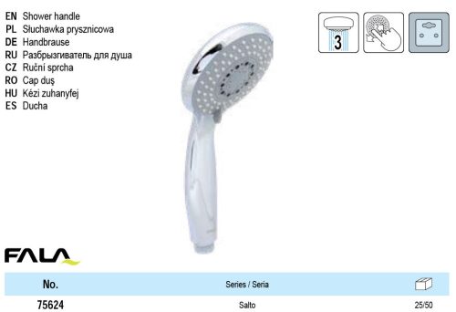 FALA75624 Zuhanyfej 3 funkciós