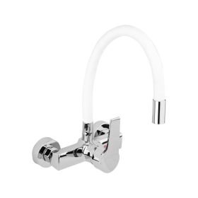   FALA75671 Mosogató csaptelep fali fehér flexibilis csővel + tartozékok