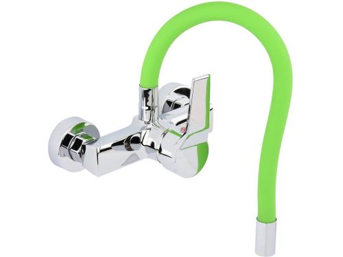 FALA75674 Mosogató csaptelep fali zöld flexibilis csővel + tartozékok