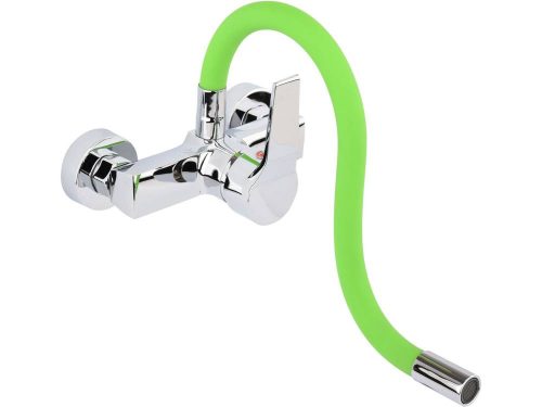 FALA75674 Mosogató csaptelep fali zöld flexibilis csővel + tartozékok
