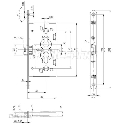 ISEO 55/72 zár (1510734)