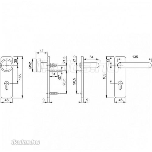 Abus KFG gomb-kilincs