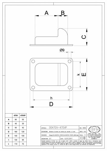 IBFM 470V kétszárnyú kapuütköző csavarozható horg.