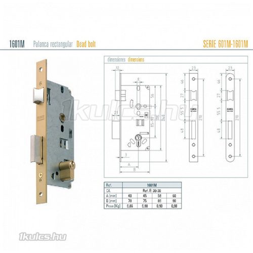 MCM 1601 bevésőzár