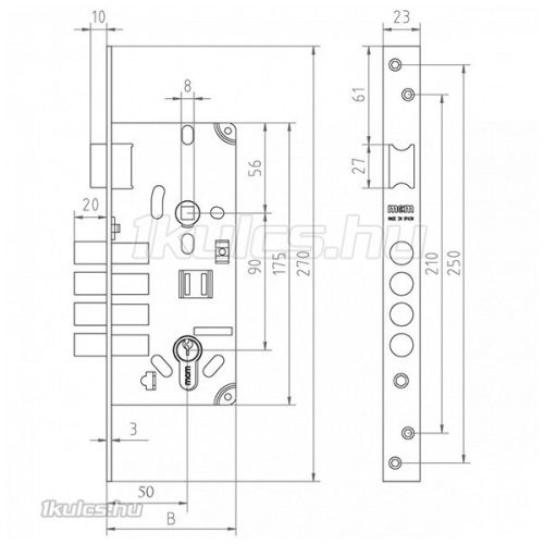 MCM 601M bevésőzár 50/90