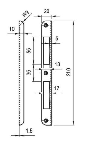 MIDI 7/8 zárólemez visszacsípett