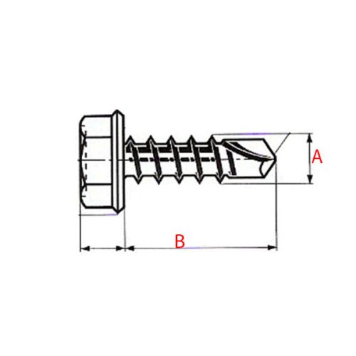 Önfúró lemezcsavar DIN 7504/K hatlapfejű peremes 4,8x45 (500 db/doboz)