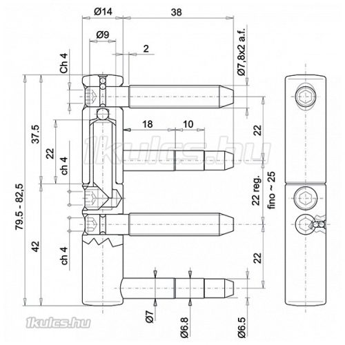 Otlav Q14 3D 2 részes ajtópánt KH fiú-lány (G00415+G00233)