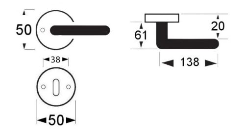 REAL acél rozettás kilincs cilinderes