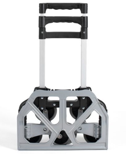 Alumínium összecsukható szállítókocsi, molnárkocsi lépcső mászó funkcióval, szürke-fekete